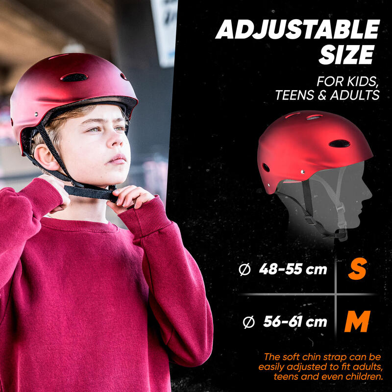 Casco ajustable para skate/bicicleta, scooter, BMX, para niños y adultos