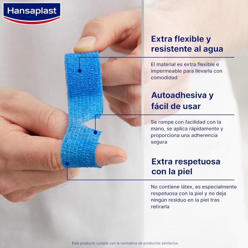 HANSAPLAST Venda Cohesiva para Dedos Azul 5m x 2,5cm