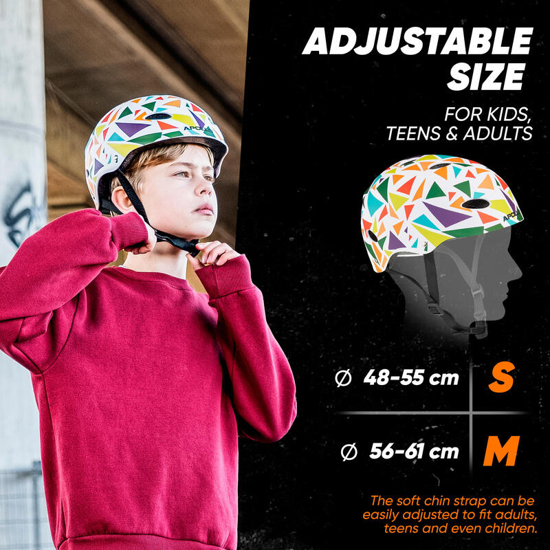 Casco ajustable para skate/bicicleta, scooter, BMX, para niños y adultos