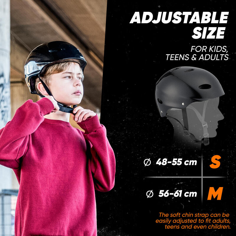 Casco ajustable para skate/bicicleta, scooter, BMX, para niños y adultos