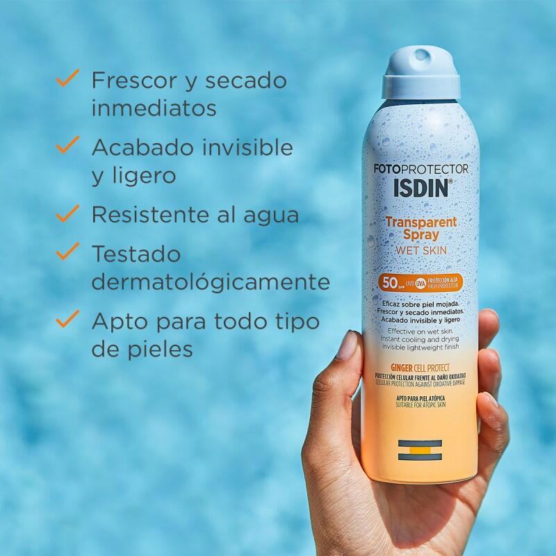 ISDIN Fotoprotector Transparent Spray Wet Skin SPF 50+ 250ml 6/7