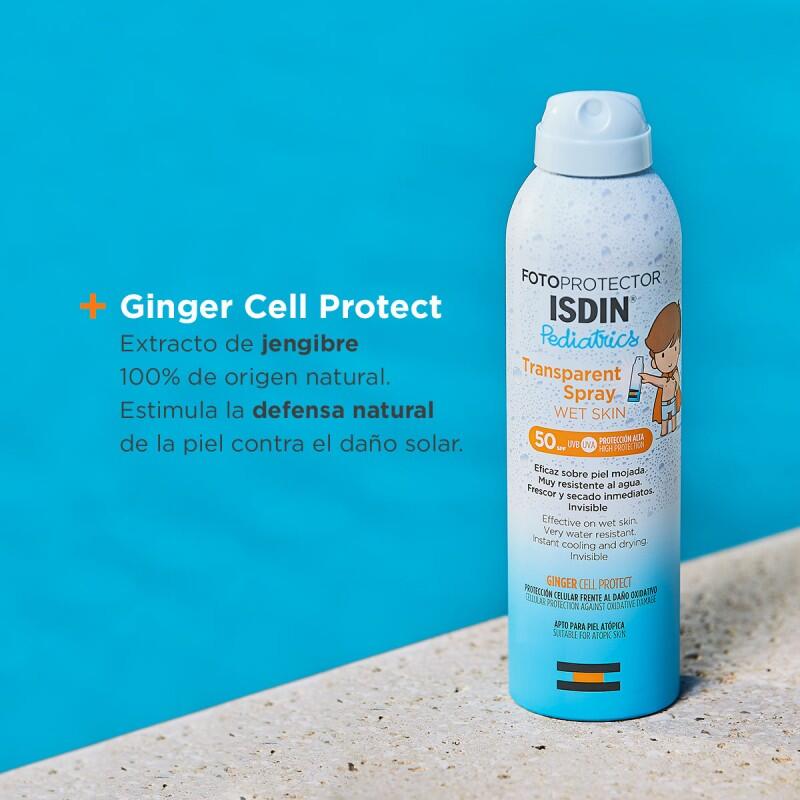 ISDIN Pediatrics Transparent Spray Wet Skin Fotoprotector SPF 50 (250ml) 3/7