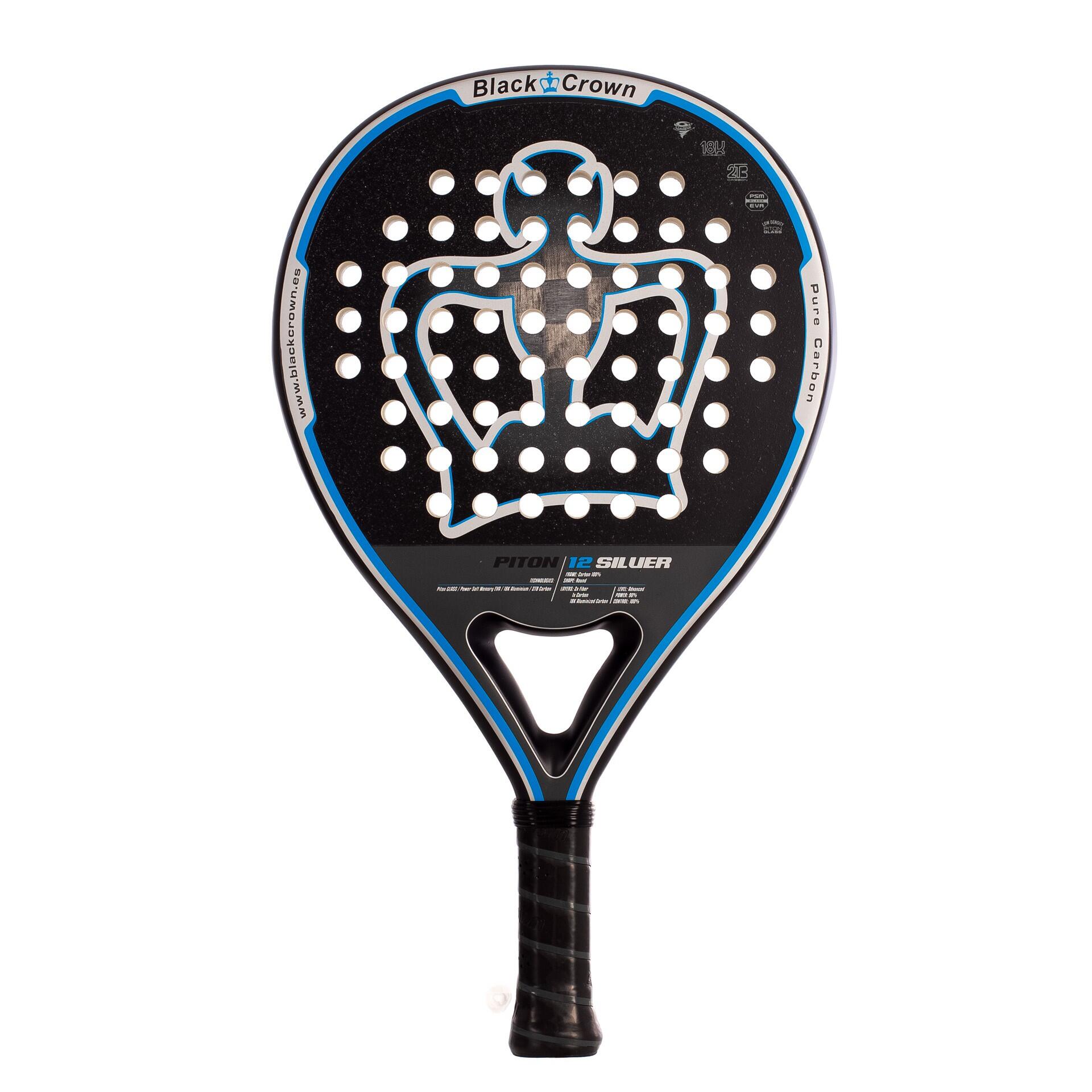 Raquete de padel adulto black crown piton 12 silver