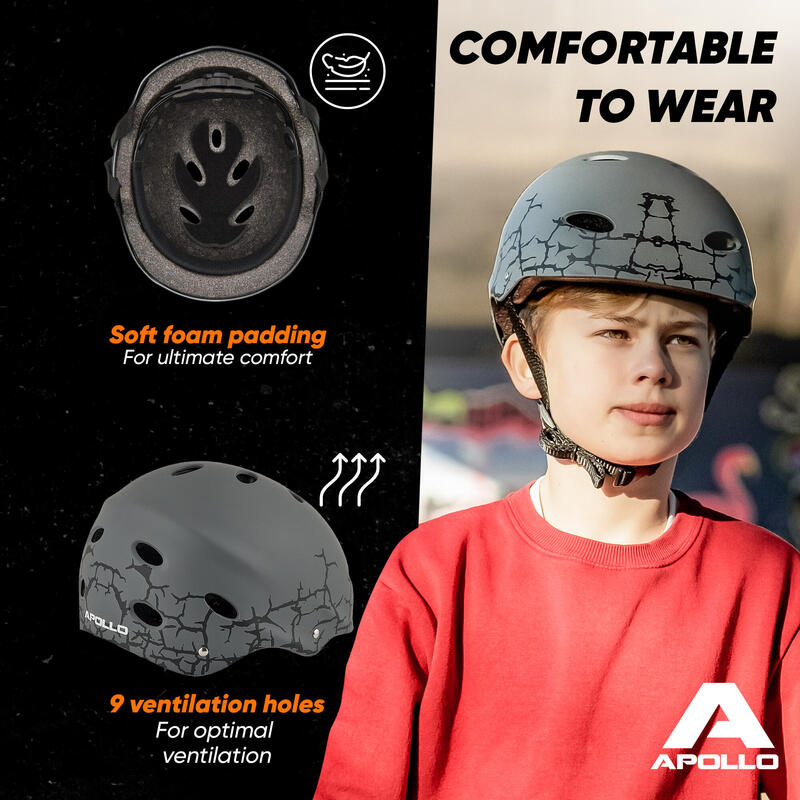 Casco ajustable para skate/bicicleta, scooter, BMX, para niños y adultos