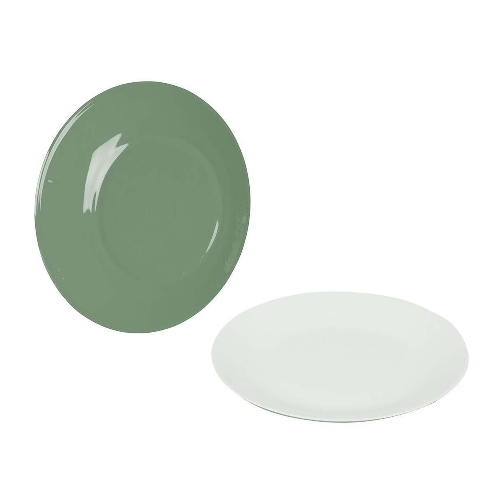 Bo-camp - Bo-camp - Assiette Petit Déjeuner - Bicolore - Mélamine - 4 Pièces - Vert - Assiette - Vert - Taille Unique - Decathlon