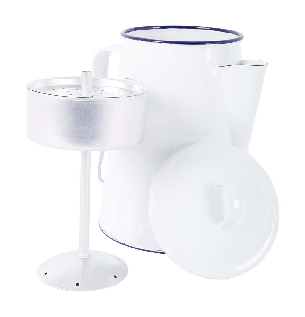 Theeketel Emaille Wit/Blauw 1,6 Liter 5/6