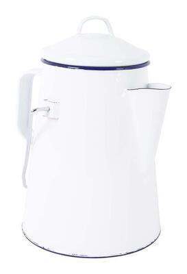 Bo-camp - theeketel - emaille - wit/blauw - 1.6 liter