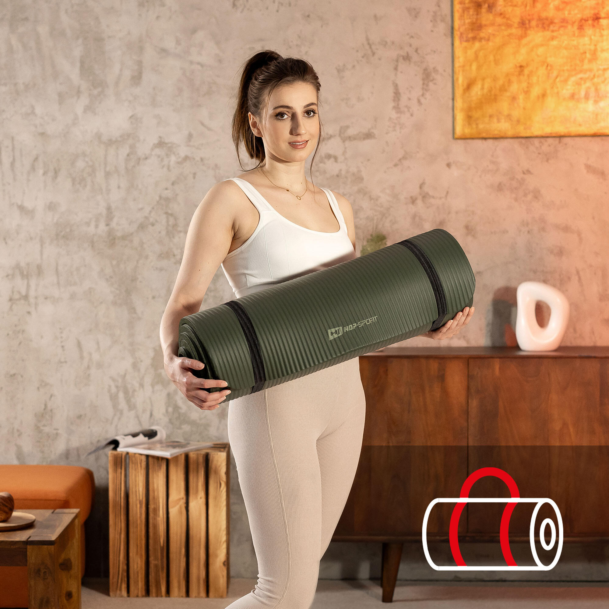 Fitness-Trainingsmatte NBR 1cm - 190x60cm, rutschfest 5/7