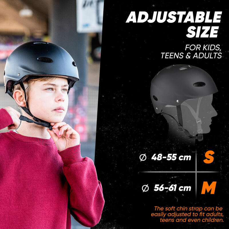 Casco ajustable para skate/bicicleta, scooter, BMX, para niños y adultos