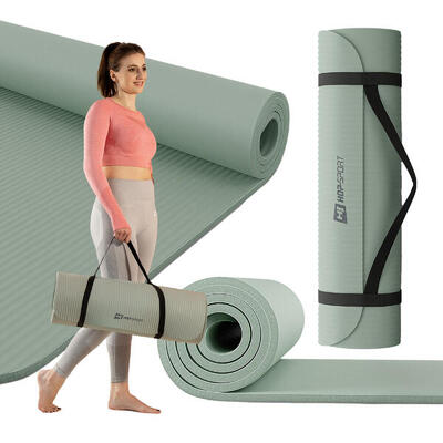 Tapettino per fitness yoga o pilates NBR 15cm - salvia - 190x60 cm
