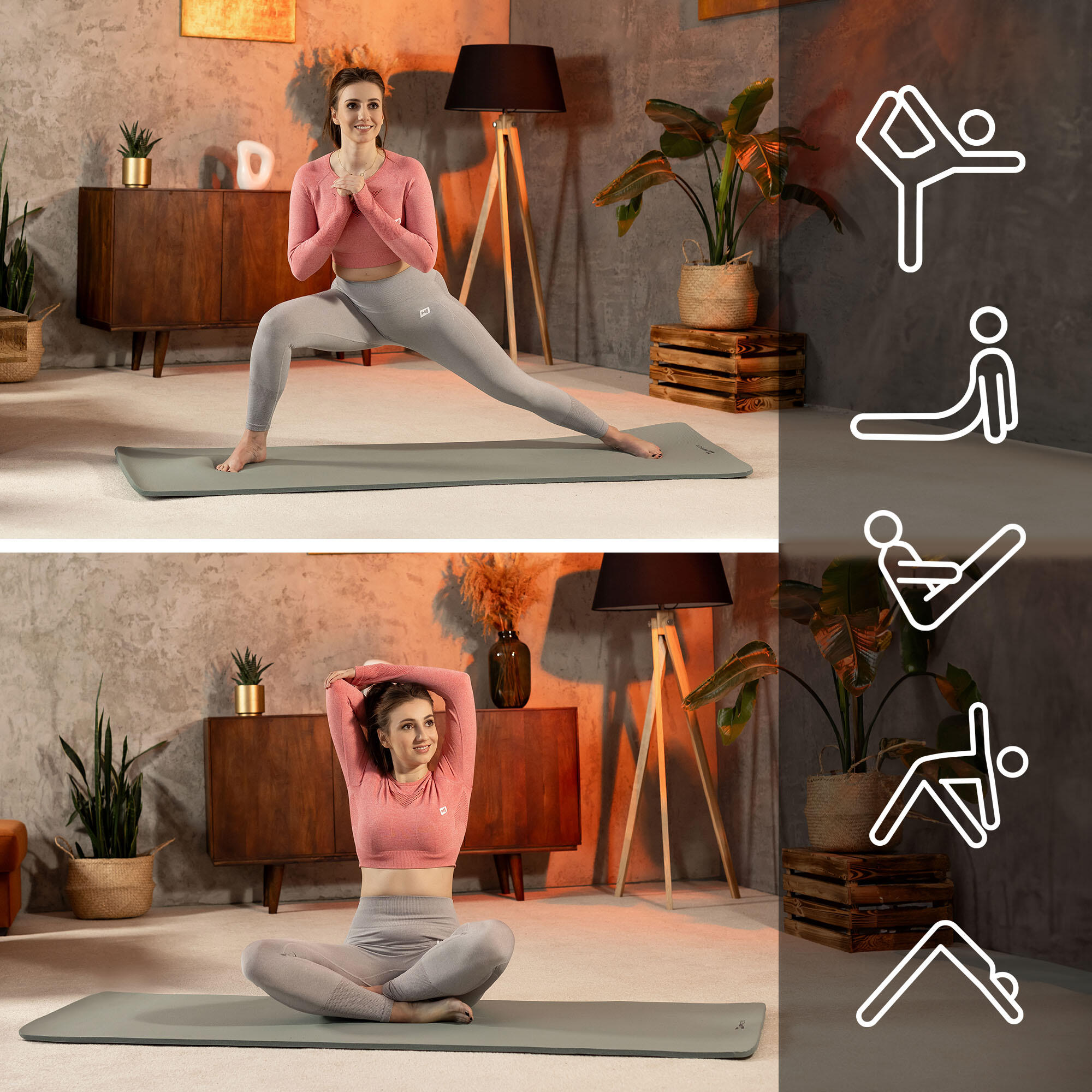 Tapis de fitness 1,5 cm Pilates Yoga, Gymnastique 190x60cm Hop-Sport Vert clair 6/7