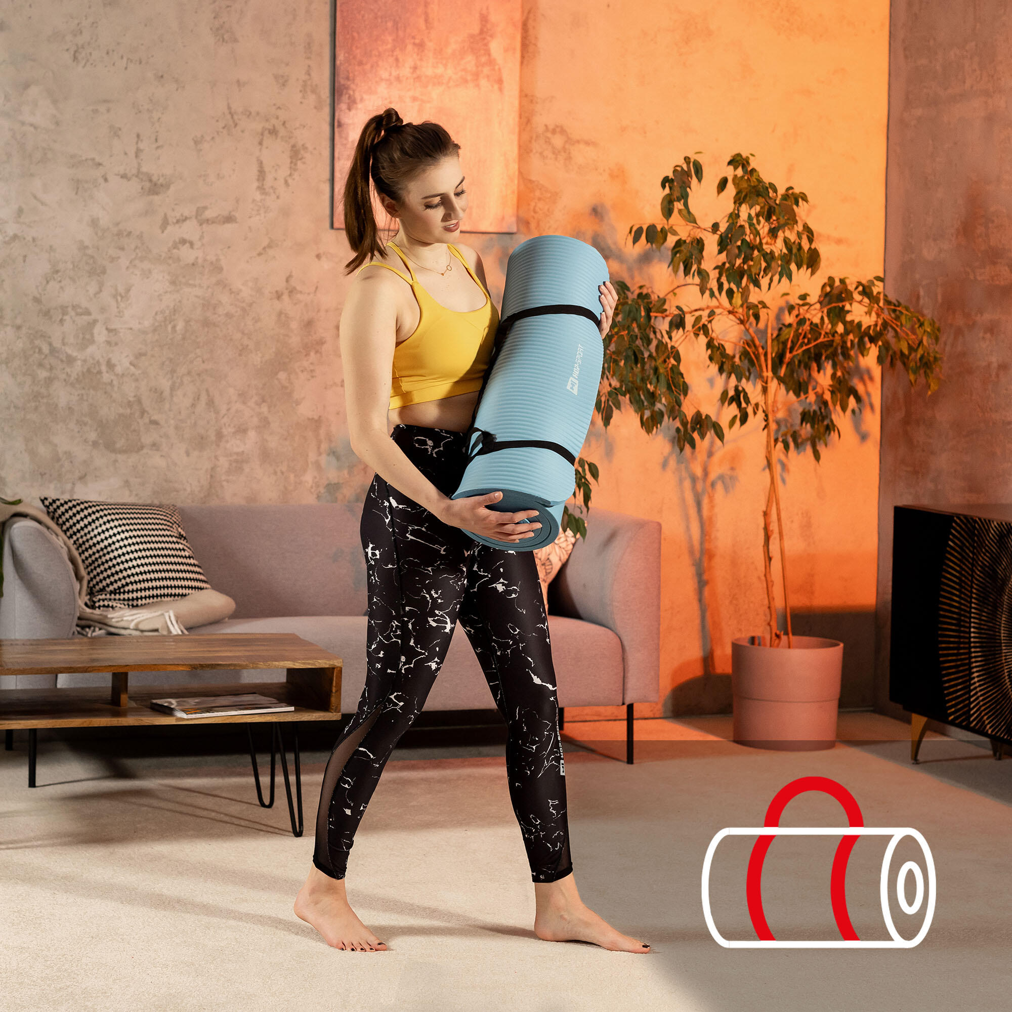 Esterilla de fitness NBR 2cm - azul claro - 190x60 cm 3/7