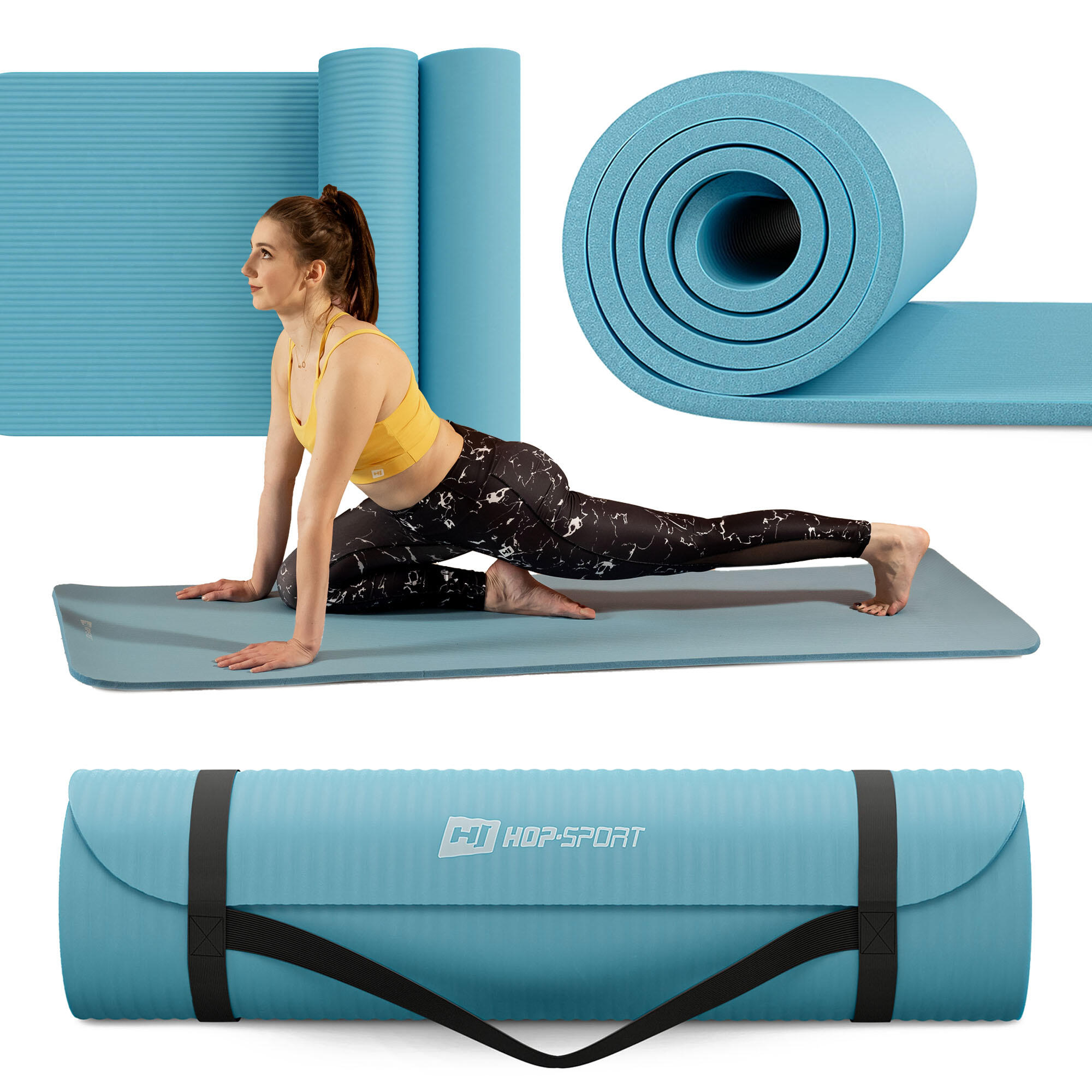Esterilla de fitness NBR 2cm - azul claro - 190x60 cm 5/7