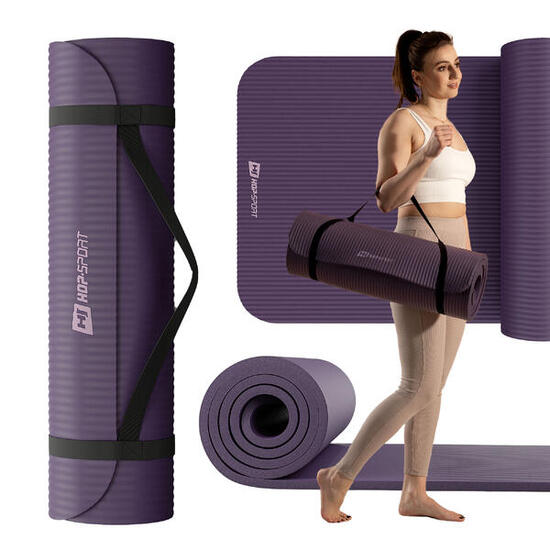 Tapettino per fitness yoga o pilates NBR 15cm - salvia - 190x60 cm