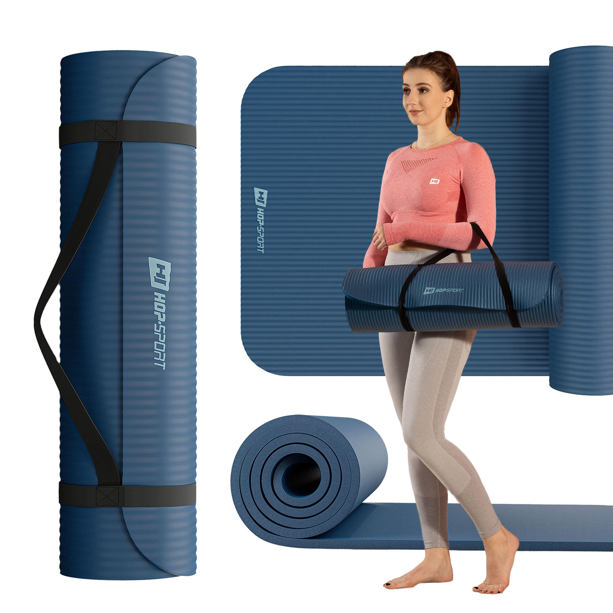 Tappetino fitness NBR 1,5 cm - verde mare - 190x60 cm 5/7
