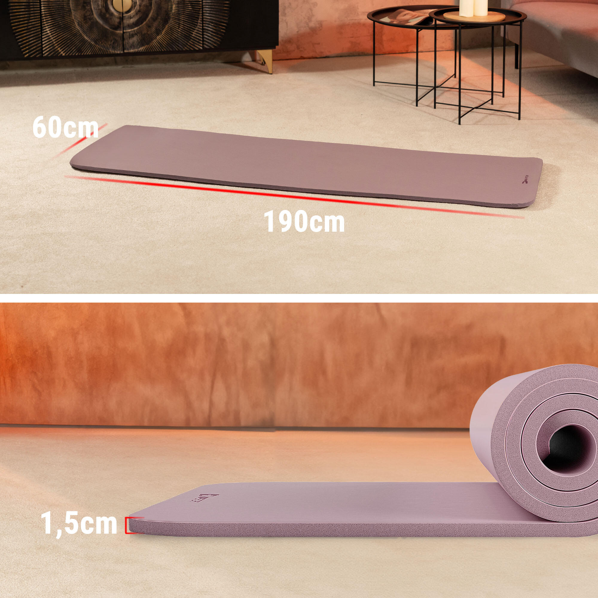 Protiskluzová NBR podložka na cvičení 1,5 cm - 190x60 cm 3/7