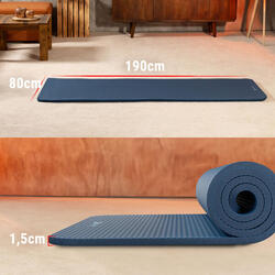 Tapis de fitness NBR 1,5cm - 190x80cm, antidérapant