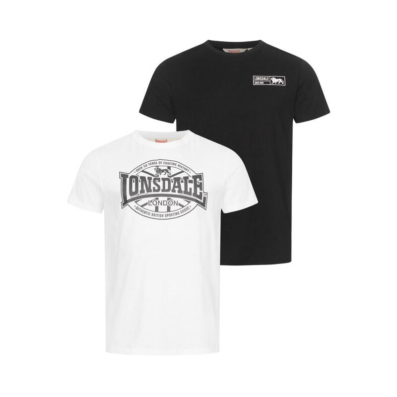 LONSDALE Heren-T-shirt, regular fit dubbelpak KLONKEEN