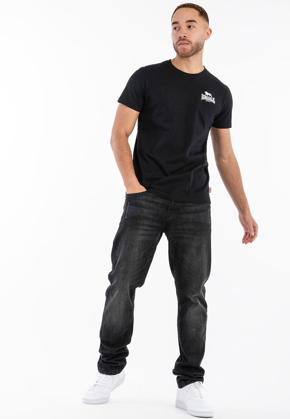 T-shirt pour homme Lonsdale Whiteness Noir 4/5