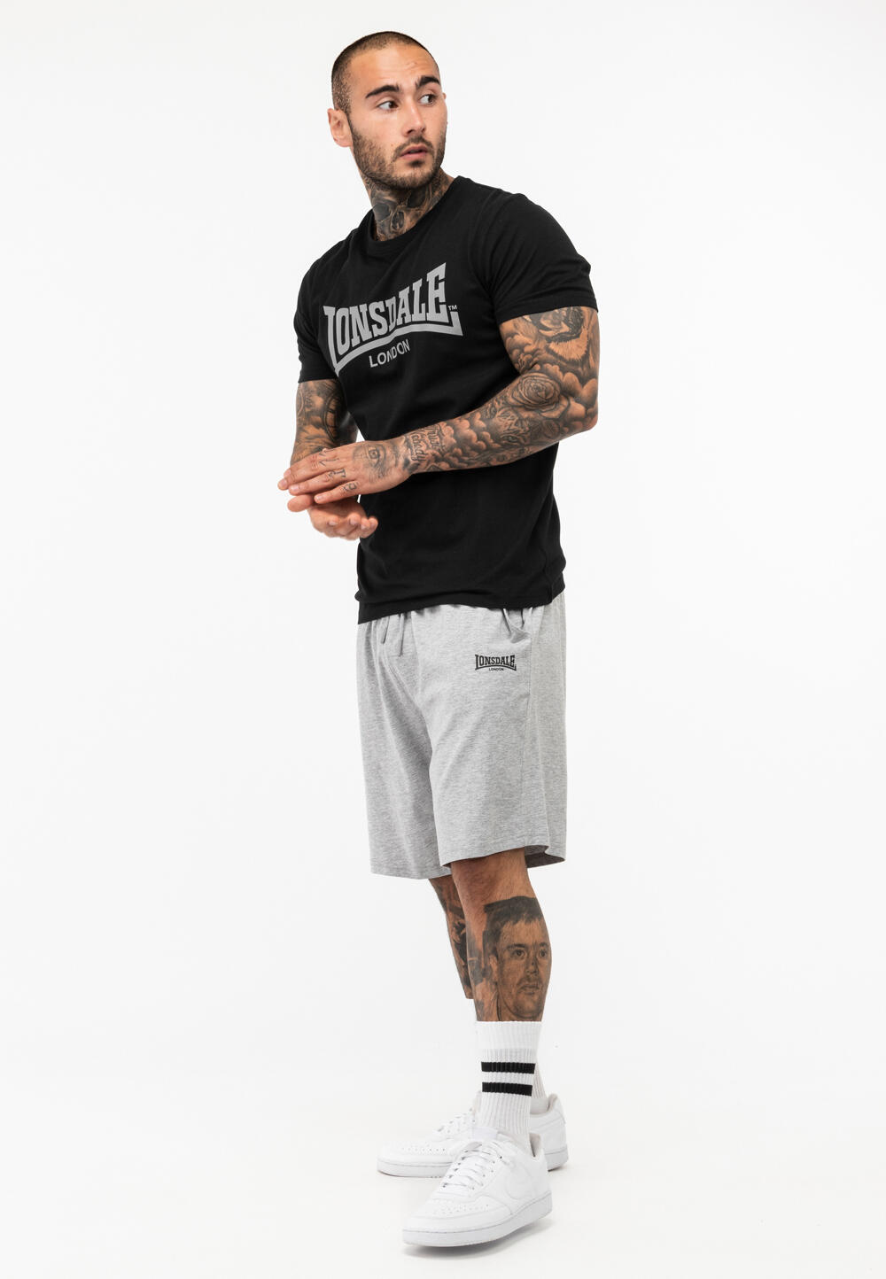 LONSDALE Heren T-shirt & shortset regular fit MOY 4/5