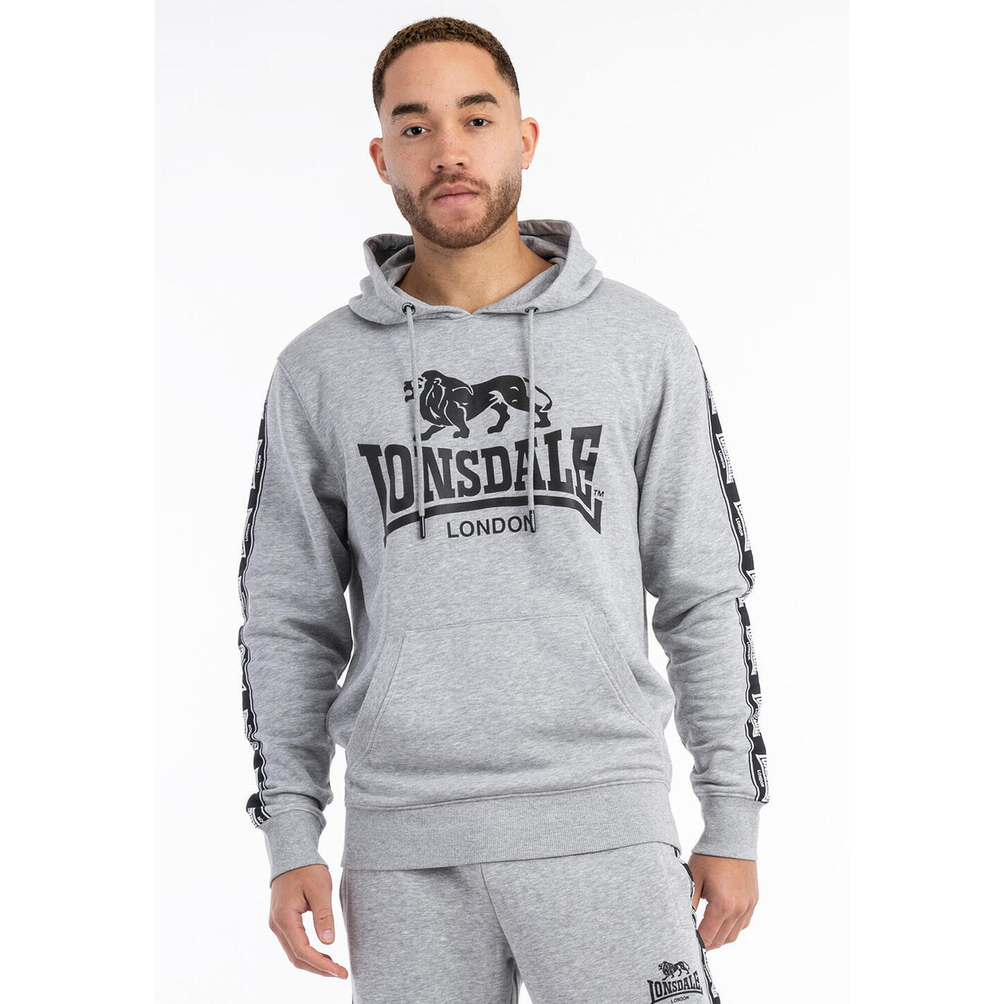 Lonsdale - Sweatshirt À Capuche Coupe Régulière Lonsdale Scousburgh - Sweat-shirt - Gris|noir - 52 2xl - Decathlon