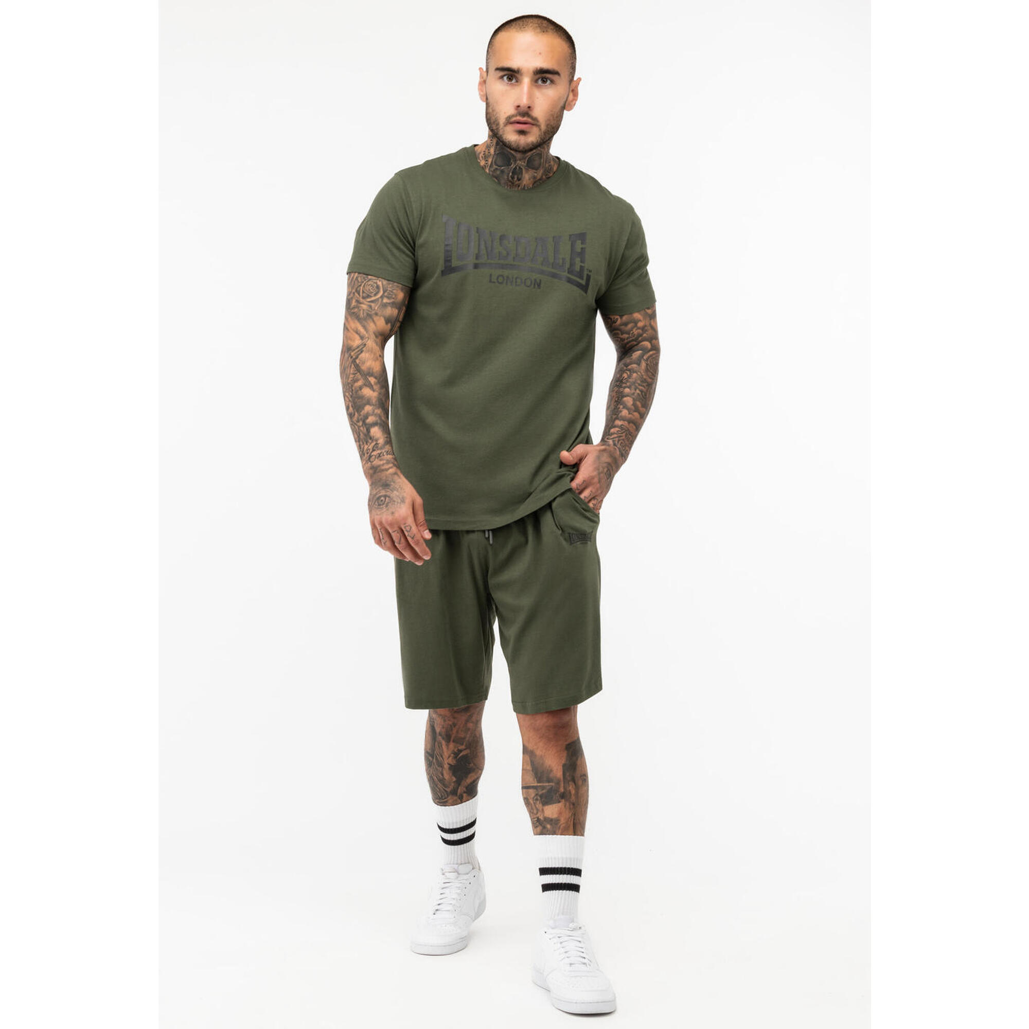 Lonsdale - Ensemble T-shirt Et Short Lonsdale Moy - Survêtement - Noir|vert - S - Decathlon