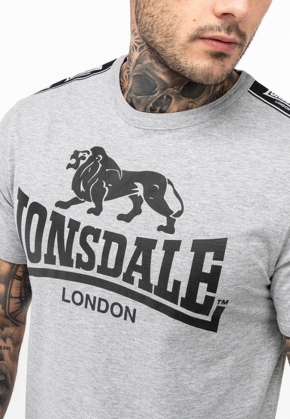 T-shirt pour homme Lonsdale Stour Gris 3/5