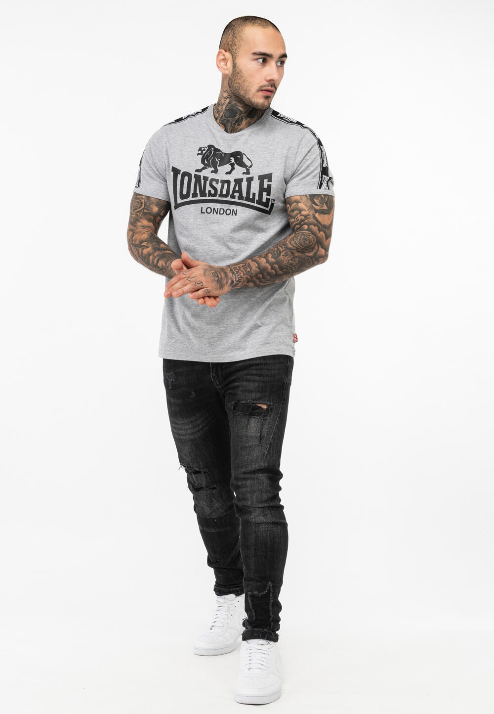 T-shirt pour homme Lonsdale Stour Gris 4/5