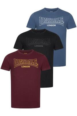 Lonsdale heren-t-shirt regular fit drie-pack beanley