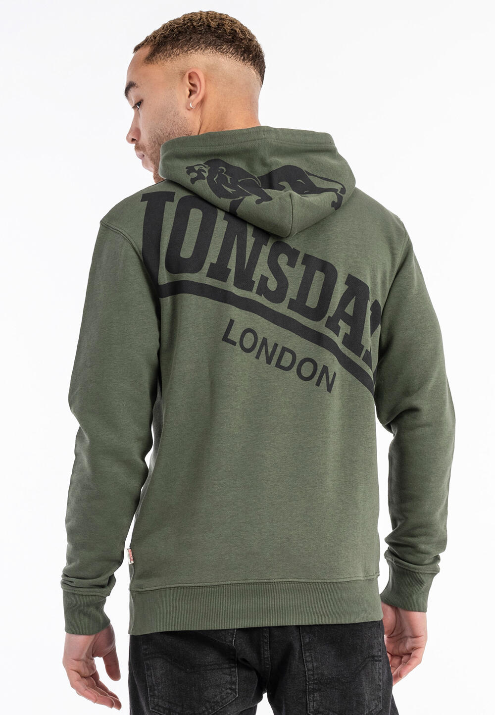 LONSDALE Felpe con cappuccio in pile per uomo Lonsdale Maywick Verde