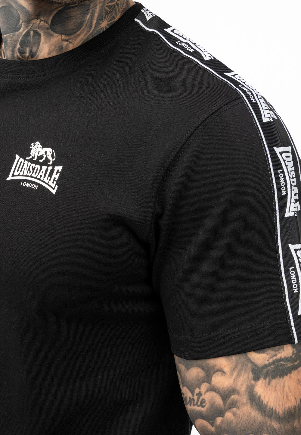 T-shirt pour homme Lonsdale Brindister Noir. 3/4