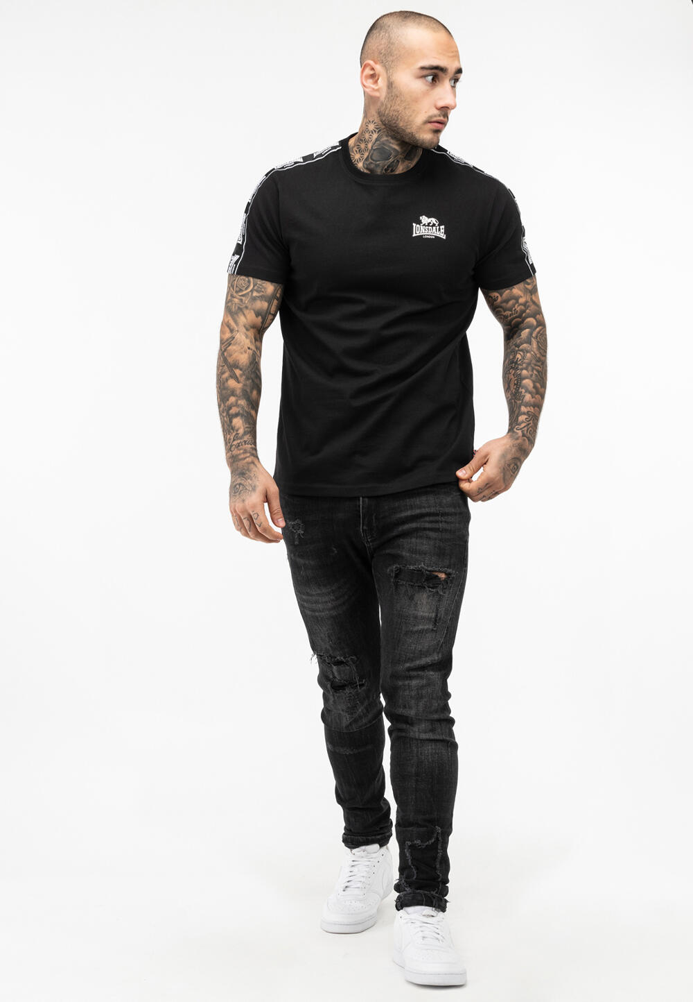 T-shirt pour homme Lonsdale Brindister Noir. 4/4