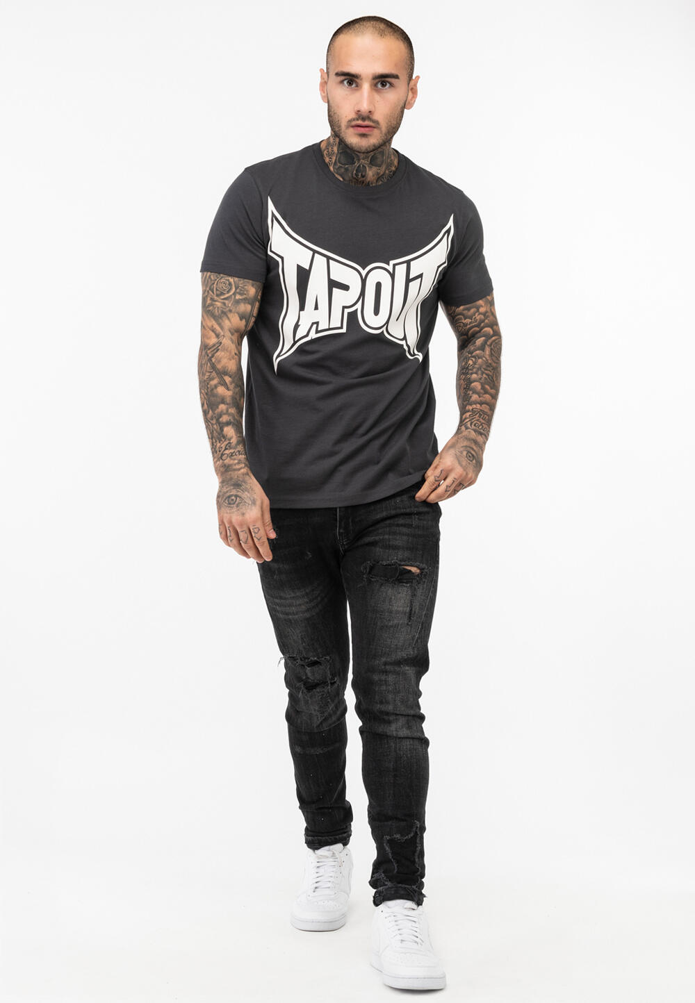 TAPOUT Heren-T-shirt normale pasvorm LOGO TEE 3/5