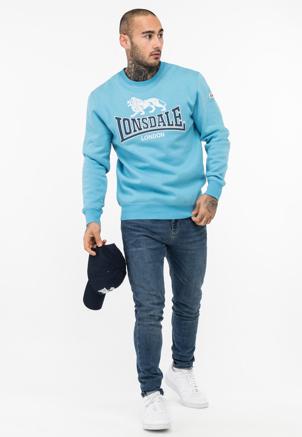 LONSDALE Heren sweatshirt met ronde hals regular fit LAWINS 2/4