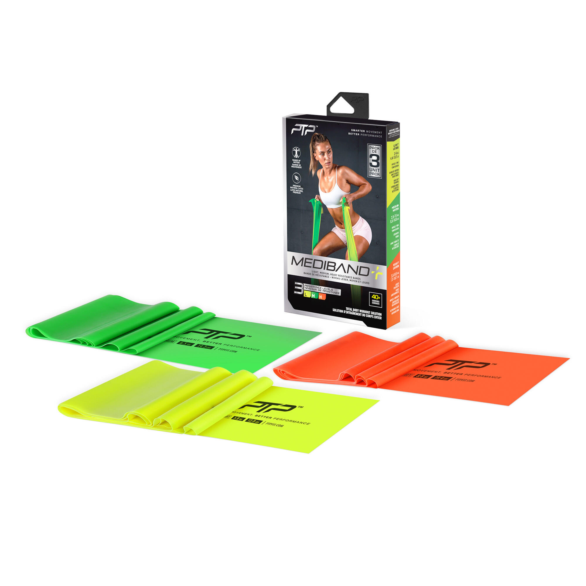 PTP PTP Flat Resistance Band Set MEDIBAND TRIPLE PACK