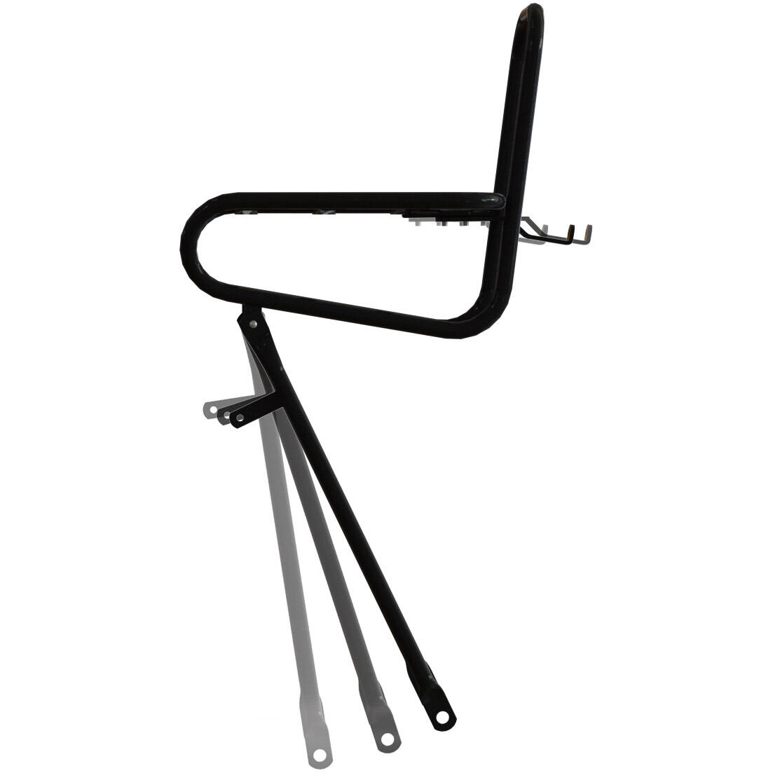 Porte-bagages avant Steco lisse noir 25cm - Élégant et Pratique 3/6