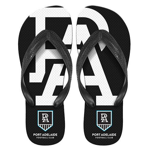 Adelaide Port Power AFL Thongs Plugger Flip Flops