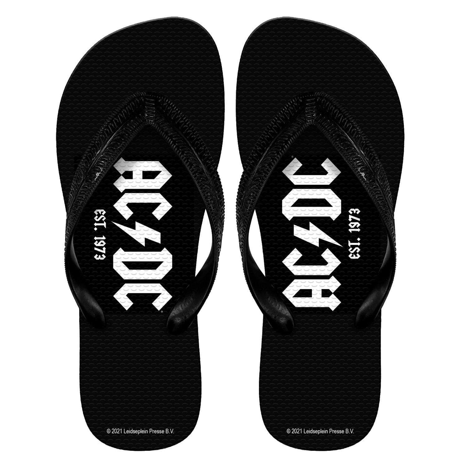 ACDC Band Black Thongs Plugger Flip Flops