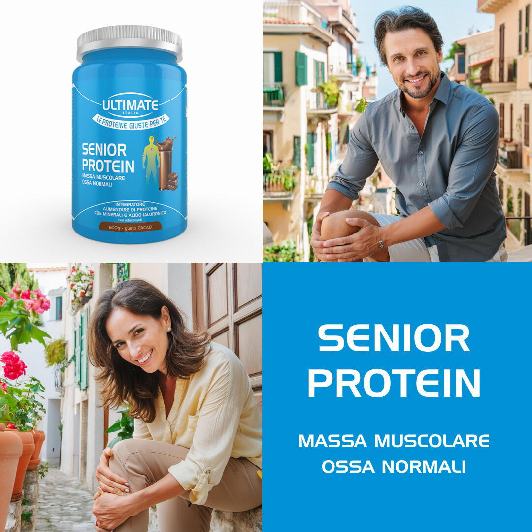 Integratore alimentare - SENIOR PROTEIN CACAO 600g - antiage 6/7