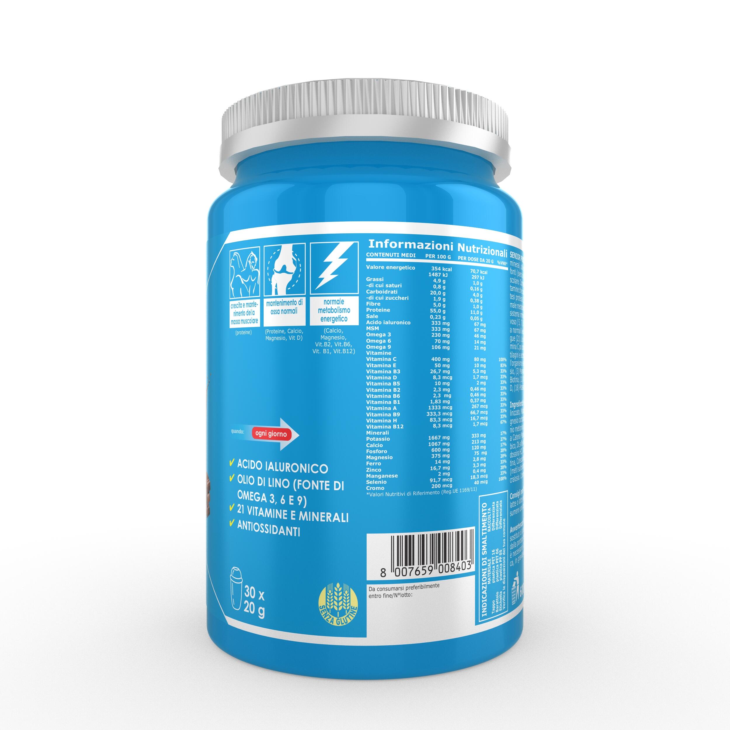 Integratore alimentare - SENIOR PROTEIN CACAO 600g - antiage 2/7