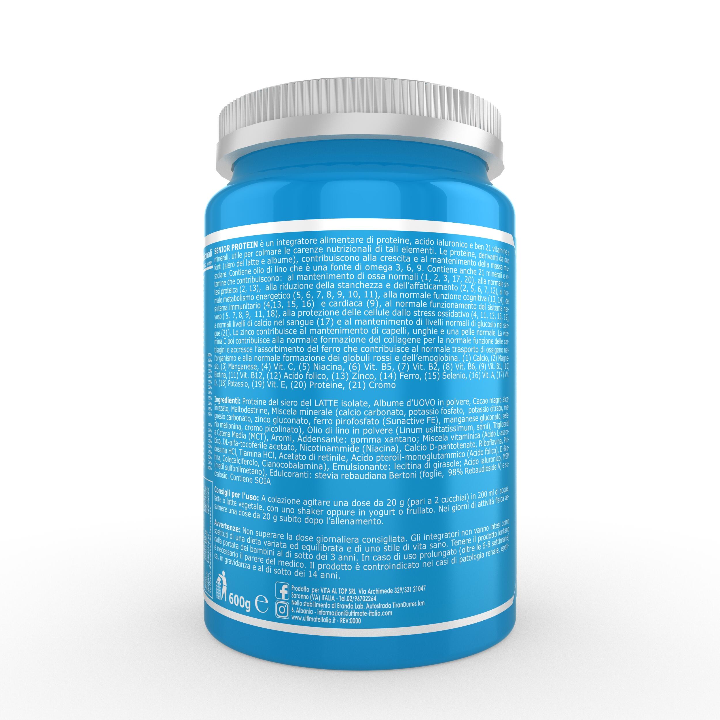 Integratore alimentare - SENIOR PROTEIN CACAO 600g - antiage 3/7