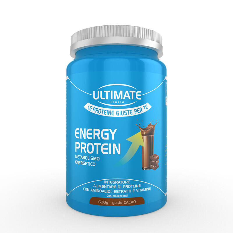 ULTIMATE ITALIA Integratore alimentare - ENERGY PROTEIN CACAO 600g - energetico