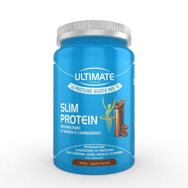 ULTIMATE ITALIA Integratore alimentare - SLIM PROTEIN CACAO 600g - controllo del peso