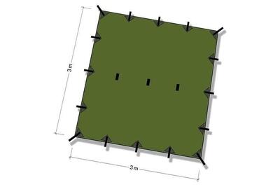 Dd hammocks tarp 3,5x3,5 olive green
