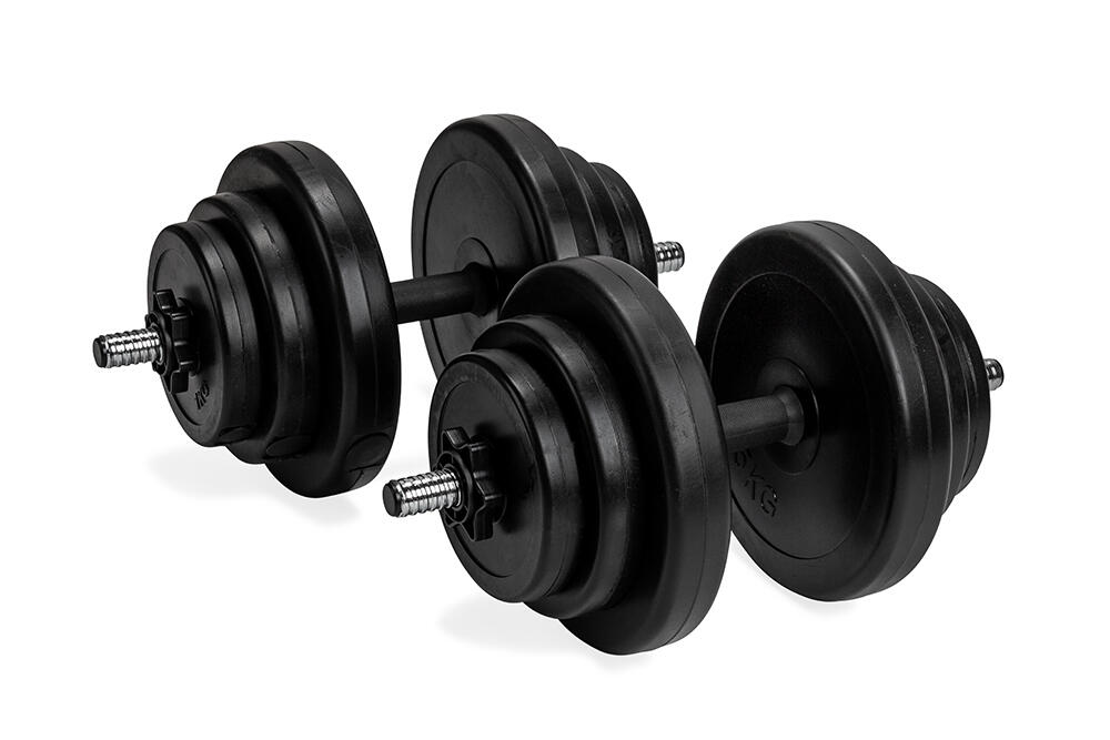 VIRTUFIT Verstelbare Dumbbellset - Vinyl - 2 x 14 kg (28 kg)