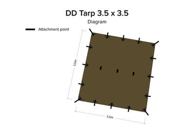 Dd hammocks tarp 3,5x3,5 coyote brown