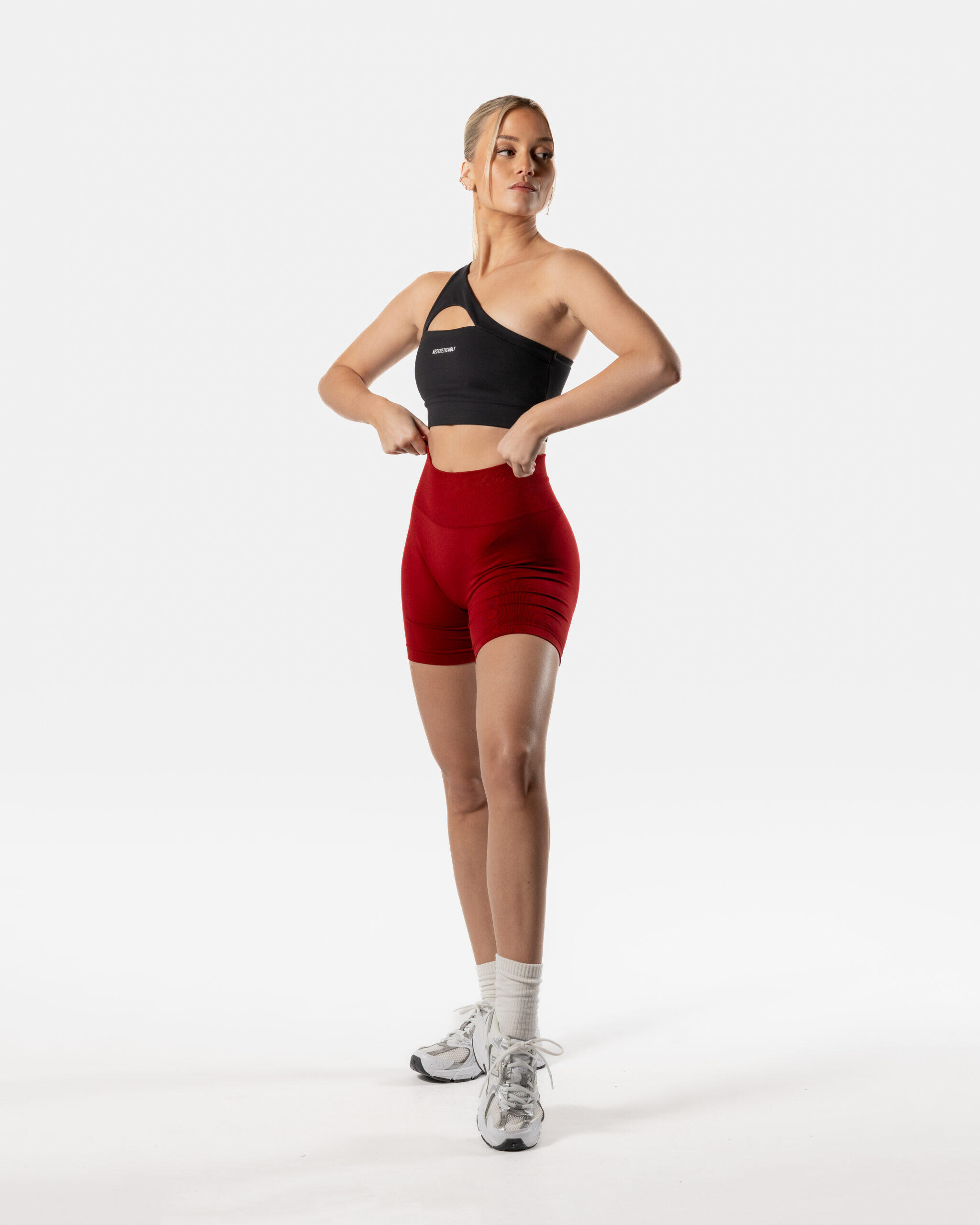 Pantaloncini Reform Scrunch senza cuciture Fitness Rosso Rubino 4/6