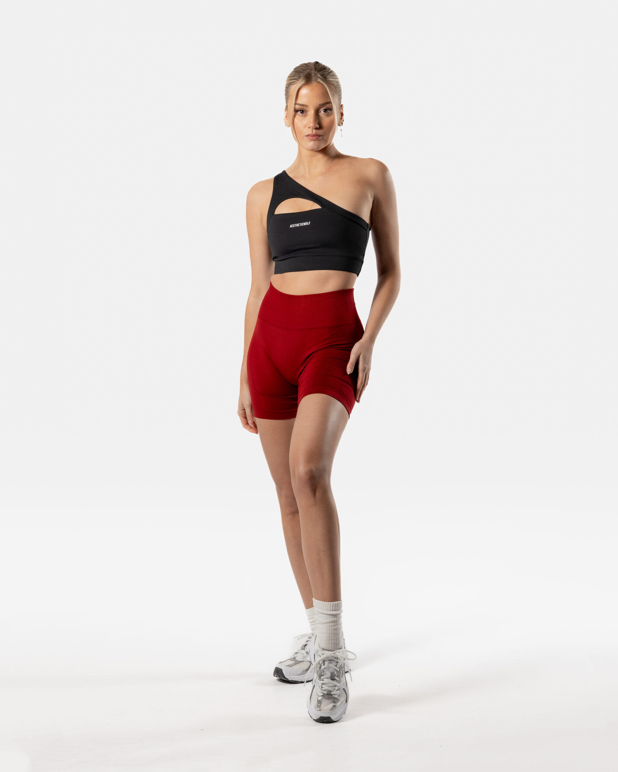 Pantaloncini Reform Scrunch senza cuciture Fitness Rosso Rubino 5/6