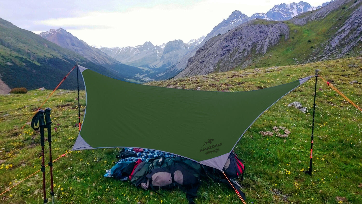 Amazonas Ultra-Light Traveller Tarp/ Abdeckplane - Waldgrün 5/7