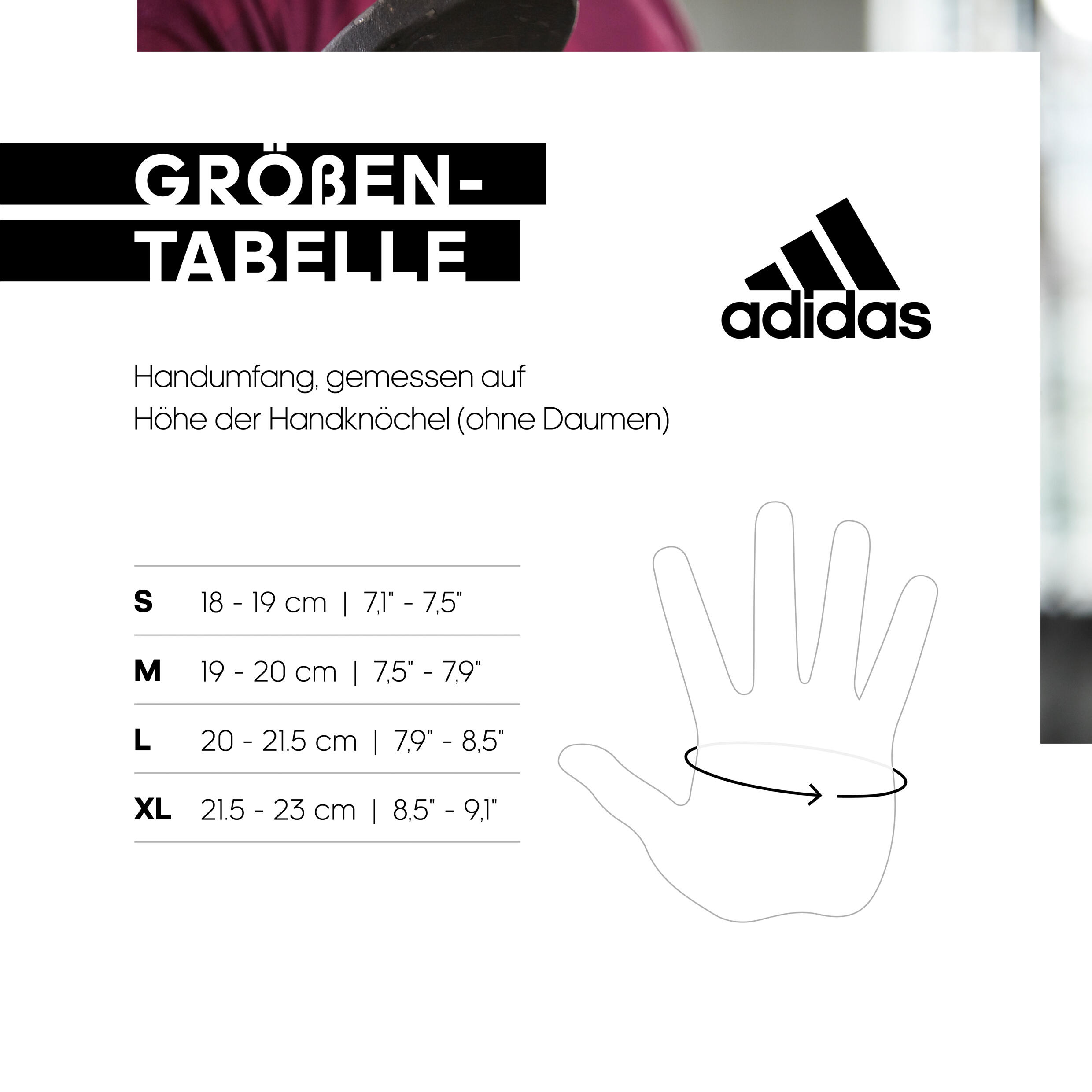 Adidas Guantes de fitness ajustables Essential 6/7